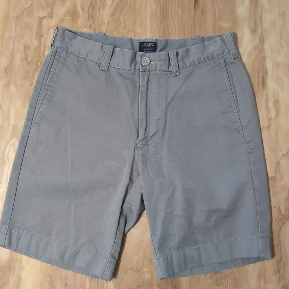 J Crew Gramercy Shorts Mens Size 29W‎ Gray Casual School Flat Front Chino